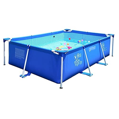 piscina Exterior Extra-Grande, Marco de espesas múltiples niños, Hogar Rectangular Azul Bracket Pill Pool (Color : Blue, Size : 220 * 150 * 60cm)