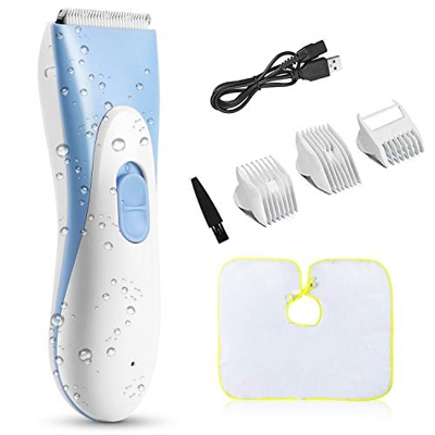 Cortadoras de pelo para bebé, cortadoras de pelo eléctrico para niños, impermeable, recargable, de bajo ruido, con guía de cuchilla de cerámica, kit d