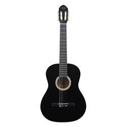 Guitarra de madera, guitarra clásica de madera de 39 pulgadas con bolsa de almacenamiento, correa para el hombro, afinador de tubería, cuerda, negro características