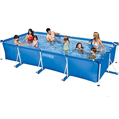 piscina Soporte, Patio Azul, Niños Multi-Persona Gran Aire Libre, Plegable Rectangular Engrosada (Color : Blue, Size : 220 * 150 * 60cm)