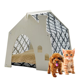 PPGE Home Casa Perro Interior Pequeño, Casitas para Perros Pequeños de Madera, Casetas Perros/Camitas para Perritos/Casitas para Perros Chihuahua/Casa en oferta