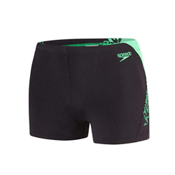 Speedo BOOM SPL ASHT AM, Boardshorts - Hombre, Multicolor (Negro / Verde), 36FR - 70cm en oferta