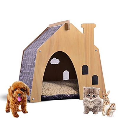 PPGE Home Casa de Perro Interior, Perrera Casa para Perros/Cachorros/Gatos/Interior, Casita para Perro, para Verano, al Aire Libre, Cama para Perro (C