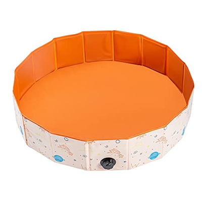 LYYP Piscina para niños, Piscina para Mascotas de PVC sin inflado, Plegable sin Fugas, bañera Redonda portátil para niños, Perros, Gatos, Estanque de 