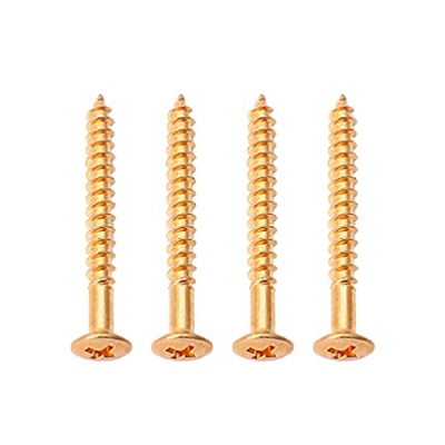 Holibanna 4 Piezas Tornillos de Placa de Cuello de Guitarra para Tornillos de Montaje de Placa de Cuello de Guitarra Strat (Oro)