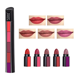 EWQRW Set De Pintalabios Mate 5 En 1,Juego De LáPiz Labial De Terciopelo,5-Color Lipstick Combination Set, Matte Lipstick Sets For Women RedSet características