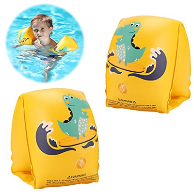 Manguitos de natación para niños, para piscina, para principiantes (cocodrilo, S)