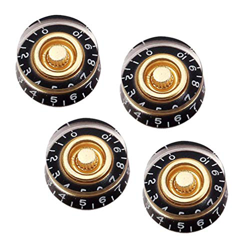 Generic 4 Botones de Guitarra de Oro con Palabras Blancas para Guitarra Eléctrica en oferta