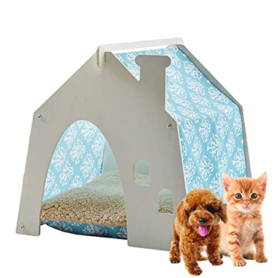 PPGE Home Casa Perro Interior Pequeño, Casitas para Perros Pequeños de Madera, Casetas Perros/Camitas para Perritos/Casitas para Perros Chihuahua/Casa