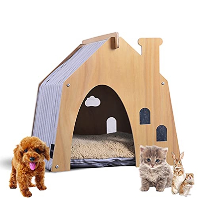 PPGE Home Casa de Perro Interior, Perrera Casa para Perros/Cachorros/Gatos/Interior, Casita para Perro, para Verano, al Aire Libre, Cama para Perro (C