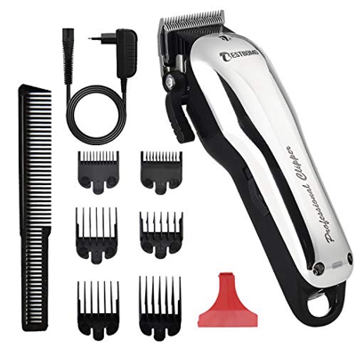 BESTBOMG Y5 Máquina de cortar pelo profesional, cortadora de cabello con 6 peines guía, cuchilla ajustable, recargable 2000mAh Batería Li-ion Kit de c