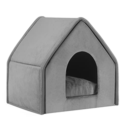 EUGAD Caseta para Perros Casa para Mascotas Beagle Perro Salchicha Shiba Inu Gris L 50x45x50cm 0018GD en oferta