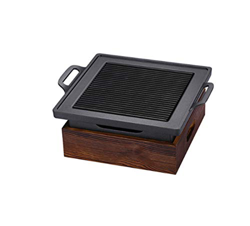 Parrillas de Carbón Tablero japonés coreano BBQ Grill Portable Barbacoa Estufa Charcoal Grill con base de madera Herramientas de cocción antiadherente en oferta