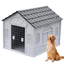 Caseta para Perros Grandes y Medianos, Caseta Exterior Mascota, Casetas para Perros Exterior, Caseta de Plastico para Perros con Puerta, Casa Perro pa características