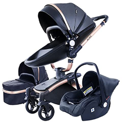 Sillas de paseo Cochecito de bebé 3 en 1 Triciclo Baby Walker Cochecito de alto paisaje Cochecitos plegables Carrito de bebé para bebé 0-36 meses (Neg precio