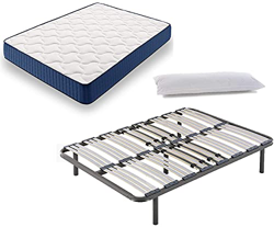 HOGAR24 ES Cama Completa - Colchón Viscoelástico Viscorelax + Somier Multiláminas + 5 Patas de 32cm + Almohada de Fibra, 120x190 cm precio