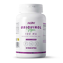 Ubiquinol de HSN | 100mg | Forma Reducida Coenzima Q10 | Mayor Biodisponibilidad | No-GMO, Vegano, Sin Gluten, Sin Lactosa | 120 Perlas Vegetales características