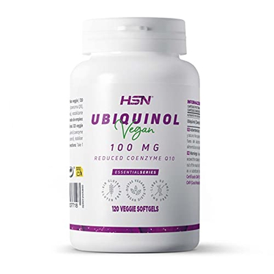 Ubiquinol de HSN | 100mg | Forma Reducida Coenzima Q10 | Mayor Biodisponibilidad | No-GMO, Vegano, Sin Gluten, Sin Lactosa | 120 Perlas Vegetales