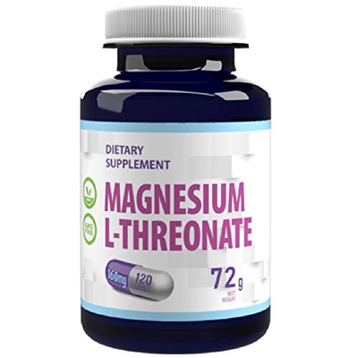 Magnesio L-Threonate 2000mg por dosis 120 cápsulas veganas, puro, sin rellenos