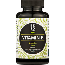 BeSoHappy® Complejo de Vitamina B Forte (180 Cápsulas para 6 Meses) – Aprobado en Alemania l con Vitamina B12, B1, B2, B3, B4, B5, B6, Biotina, Ácido  precio