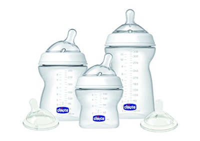 Chicco Natural Feeling Kit Biberón compuesto por 3 piezas, 330 ml/250 ml/150 ml