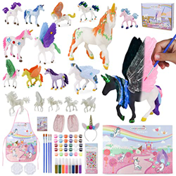 BONNYCO Unicornios para Niñas Figuras para Pintar Kit con 18 Unicornios Manualidades Niñas con Brillo en la Oscuridad | Juguetes Niña 3 4 5 6 7 8 9 10 en oferta