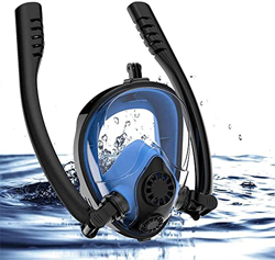 GTJF Máscara de Buceo Máscara de Buceo Face Full Scuba Snorkel Máscara de Buceo Doble Tubo Gafas de natación con Soporte de cámara para Snorkeling (Si en oferta