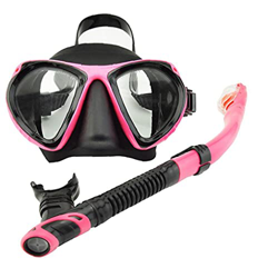 Snorkel Seco, Anti-Niebla Panorámica De Buceo De Buceo Y Buceo Libre De Buceo Libre para Bucear, Natación, Buceo, Sin Fugas Gafas De Natación Rosa 2pc en oferta