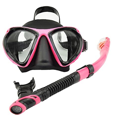 Snorkel Seco, Anti-Niebla Panorámica De Buceo De Buceo Y Buceo Libre De Buceo Libre para Bucear, Natación, Buceo, Sin Fugas Gafas De Natación Rosa 2pc