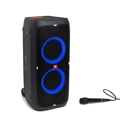 JBL PartyBox 310MC Altavoz inalámbrico portátil Bluetooth con efectos de luces y micrófono, resistente al agua conforme al índice IPX4, hasta 18h de r