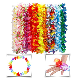 Flores Hawaianas Guirnalda, 36 Piezas Collares Hawaianos Hawaianas Leis Luau Flores Guirnalda Hawaiana Hawaiian Lei Flor Guirnalda, Para Playa Vacacio en oferta