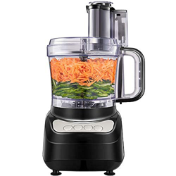 Robot de cocina, 2L Food Processor, 4 velocidades, rallador eléctrico, picadora de carne, incluye ganchos para amasar, verduras eléctricas y remover v características