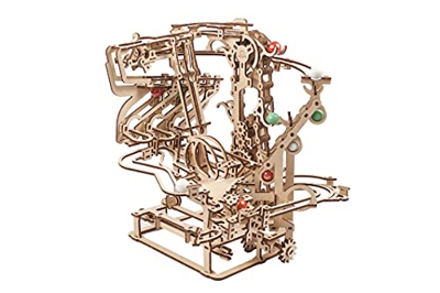 UGEARS Puzzle 3D de Circuito de Canicas - Carrera de Canicas - Pista de Canicas para Niños - Maquetas de Madera y Puzzles 3D - Modelos Mecánicos y maq