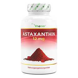 Astaxantina 12 mg Depot - 150 cápsulas de gelatina blanda (suministro para 10 meses) - De microalgas Haematococcus Pluvialis puras - Biodisponibilidad características