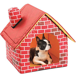 HelloCreate - Casa para gatos, caseta para perros, gatos, casa para perros pequeños, chimenea, ladrillo, casa para mascotas en oferta