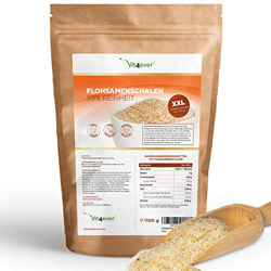 Cáscaras de psyllium 1,1 kg - 1100 g - Residuos controlados - 99% de pureza - Origen: India - Bajo en carbohidratos - Alto contenido en fibra - Sin ad características