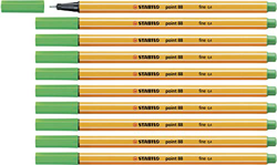 Rotulador punta fina STABILO point 88 - Caja con 10 unidades - Color verde características