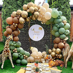 Kit de Arco de Guirnalda de Globos Verde Salvia, Selva Globos de Cumpleaños Arco de Globos Verde Dorado para Decoracion Baby Shower Niño, Bodas, Fiest características