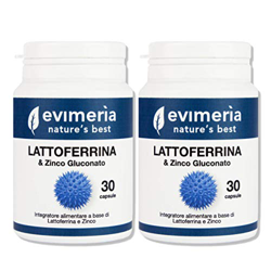 Lattoferrina pura 200 mg y zinc ayuda a reforzar el sistema inmunitario. Paquete doble, tratamiento durante dos meses. en oferta