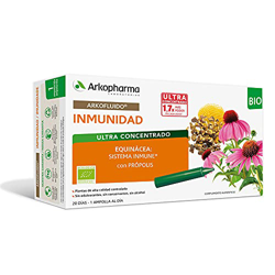 Arkopharma Arkofluido Inmunidad BIO 20 Ampollas, Con Equinácea y Própolis, Refuerzo del sistema inmune, Aumento de las defensas, Complemento Alimentic precio