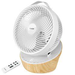 4UMOR Ventilador de Sobremesa Silencioso 20db, Motor DC 21W, Turbo 12 Velocidades, 3D Circuldción de Aire, Oscilante 70°/85°, Control Remoto, Temporiz características