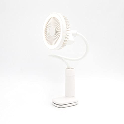 2 en 1 Mini Ventilador de Mesa Soporte de Tubo con Clip para LáMpara de Maquillaje Led Ventilador de Carga Usb para Oficina en Casa-Blanco precio