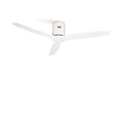 CREATE IKOHS WINDCALM DC -Ventilador de Techo, Silencioso, 3 Aspas, Mando a Distancia, 132 cm de Diámetro, 6 Velocidades,Temporizador, Aspas de Madera