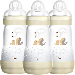 MAM Easy Start - Botella anti-cólico autoesterilizante, flujo medio (los diseños pueden variar) - 260 ml (paquete de 3), blanco 260 ml características