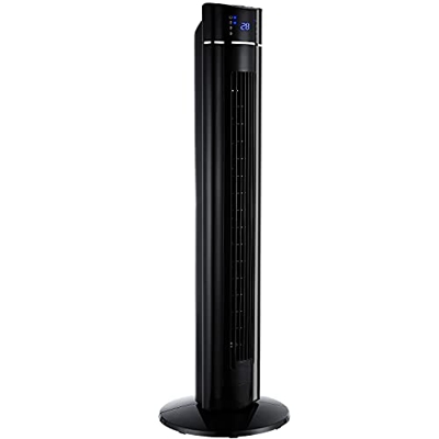 Ventilador de Torre Oscilante 60°, Potencia: 60W, 3 Velocidades Silenciosas + 3 Modos, con Mando a Distancia 5M, Modo de Iones Negativos, Modo de Sueñ