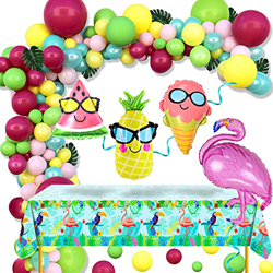 Kit de Guirnaldas con Globos de Hawaiana Decoración Fiesta Tropical Verano Globos Flamencos Piña Arco de Globos Rosa Verde y Amarillo para Hawaiana Pl características