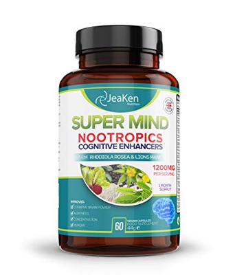 NOOTROPICOS NATURALES VITAMINAS MEMORIA Y CONCENTRACION - Vitaminas Para El Cerebro - Vitaminas Para El Cansancio Mejorado con Rhodiola Rosea, L Tiros