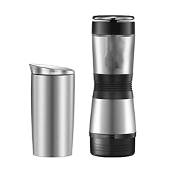 GDYJP Cafetera portátil, máquina de Espresso con Taza de Viaje aislada, Alimentado a Mano, extracción rápida, Acero Inoxidable Termo Cup precio