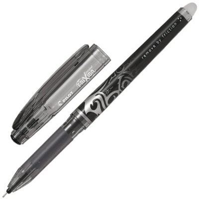 Pilot Frixion - Bolígrafo roller de tinta borrable (punta de 0,5 mm, 5 unidades), color negro