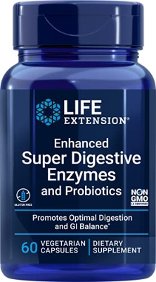 Life Extension Enzimas Superdigestivas Mejoradas 60 Cápsulas Vegetarianas 120 g